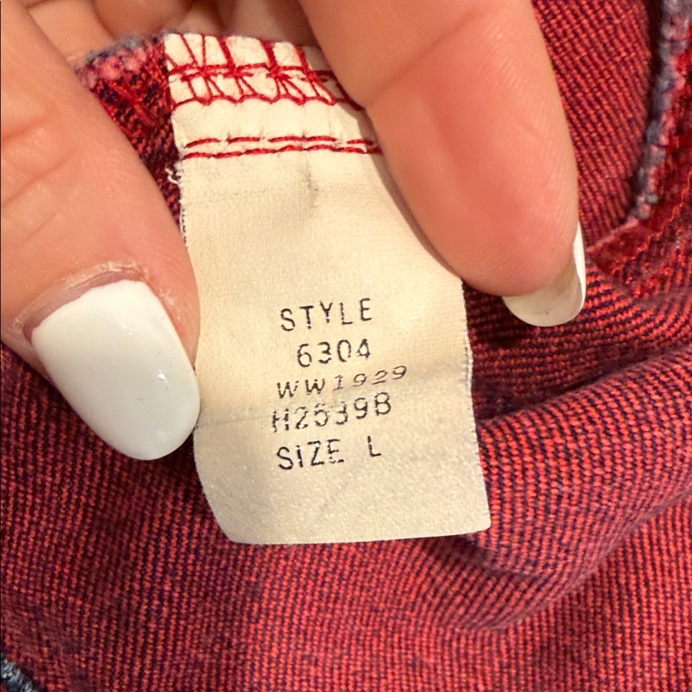 Vintage Womens Polo Jeans Co. Ralph Lauren Denim Jacket with Red Lining Size L - Picture 4 of 5